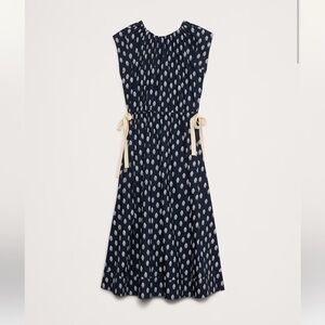 BR COTTON POPLIN TIE-WAIST MIDI DRESS